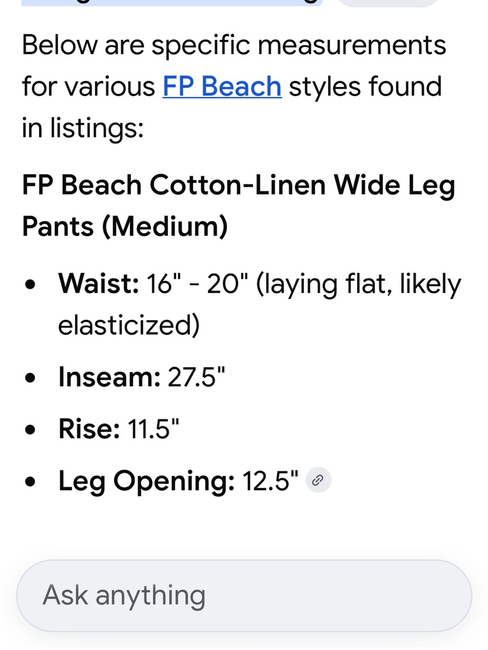 New FP BEACH FREE PEOPLE wide leg cropped beach pants coverup Med Blue/Navy - Picture 6 of 6